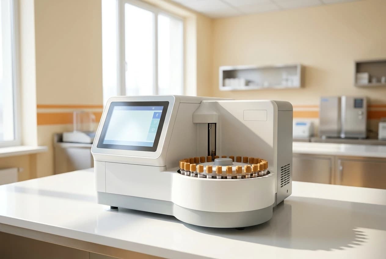 Automated biochemistry analyser at the LabONE lab